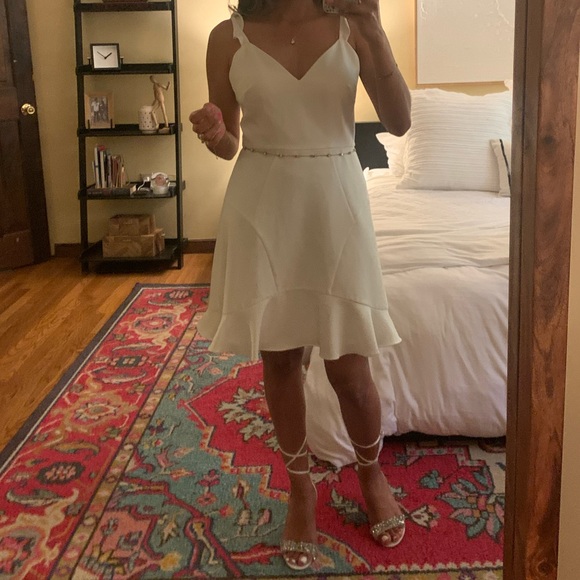 White Ruffle Detail Dress - Picture 3 of 6